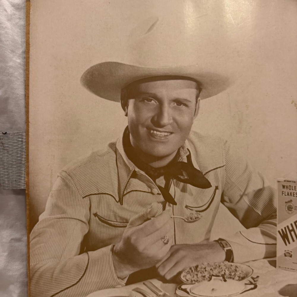 Vintage Gene Autry Wheaties Cereal Advertisement Print Singing Cowboy 11x14
